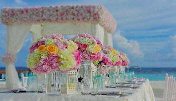 Outdoor wedding area
