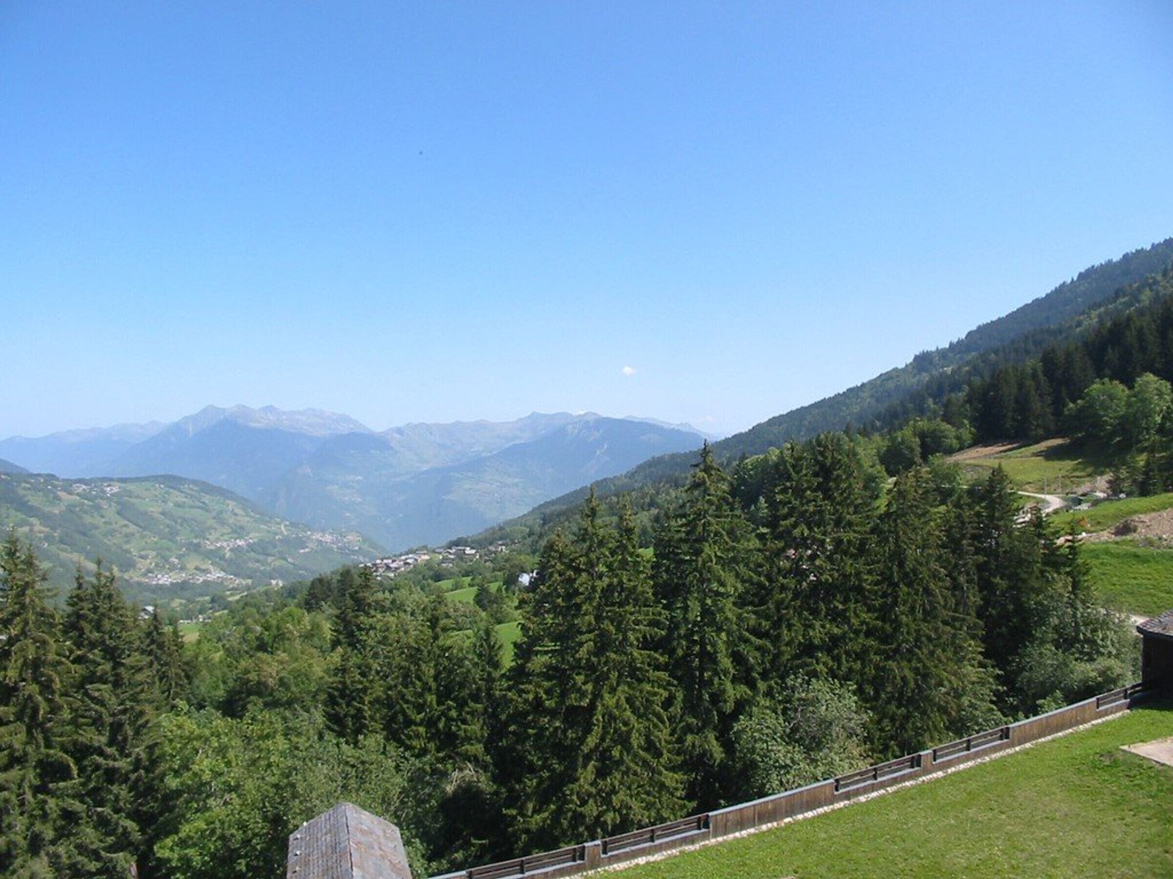 A mountainous landscape with a clear sky.