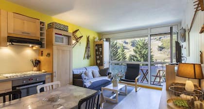 Studio cabine 6 personnes proche pistes, vue montagne
