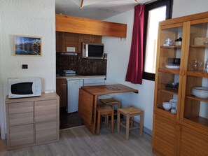 Fridge, microwave, oven, coffee/tea maker