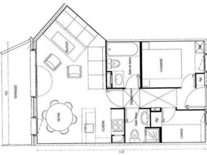 Floor plan - Spacious apartment with terrace, 2 bedrooms, pets allowed in Valmorel (Valmorel)