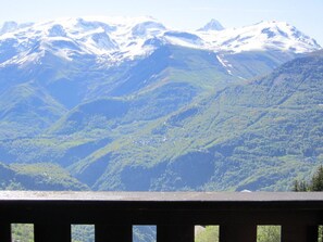 Surrounded by snow-capped peaks, this elevated retreat offers breathtaking views of the mountain landscape.