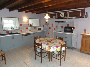 Fridge, microwave, dishwasher