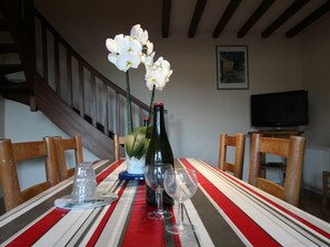 Dining - Spacious Family-Friendly Gite with Fireplace, Garden, & BBQ near La Haye (La Haye-du-Puits)