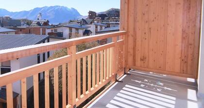 Studio 4 pers, 28m², Alpe d'Huez - Proche pistes et commerces, balcon sud, casier à skis