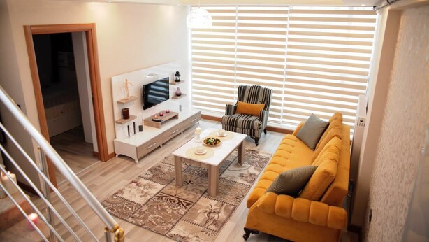 Duplex Apartment | Living room | LED TV - M Suit Apartments (Ankara)