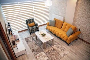 Duplex Apartment | Living room | LED TV - M Suit Apartments (Ankara)