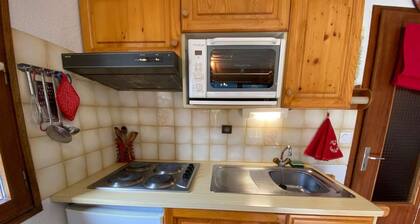 Apt 2 rooms, sleeps 6, 900m to cable car, parking