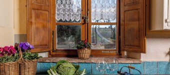 Traditional Tuscan farmhouse with 360° view near Montalcino and Siena