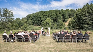 Outdoor wedding area