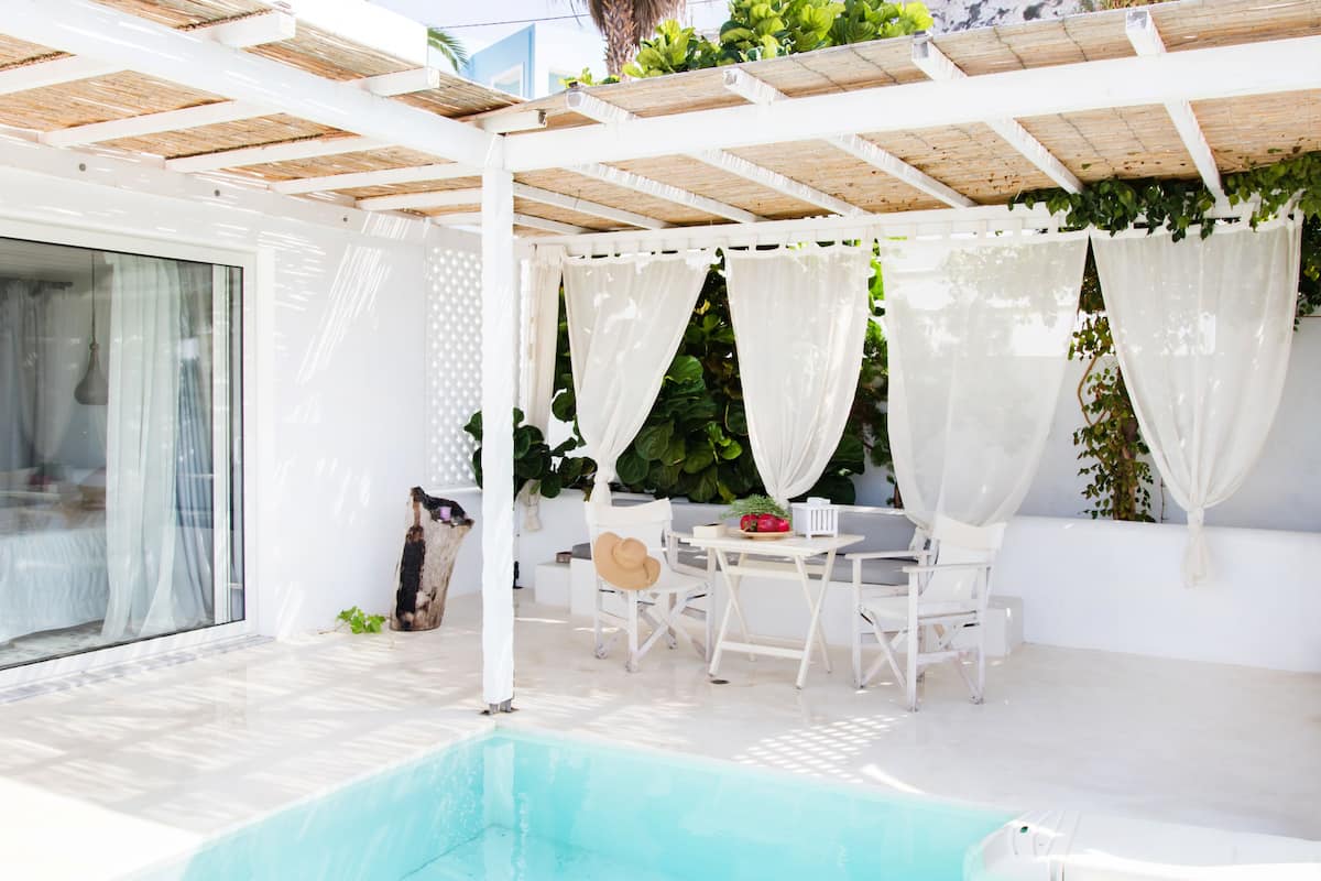 Villa, eigener Pool, Meerblick | Terrasse/Patio