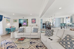 Smart TV, fireplace, offices, printers