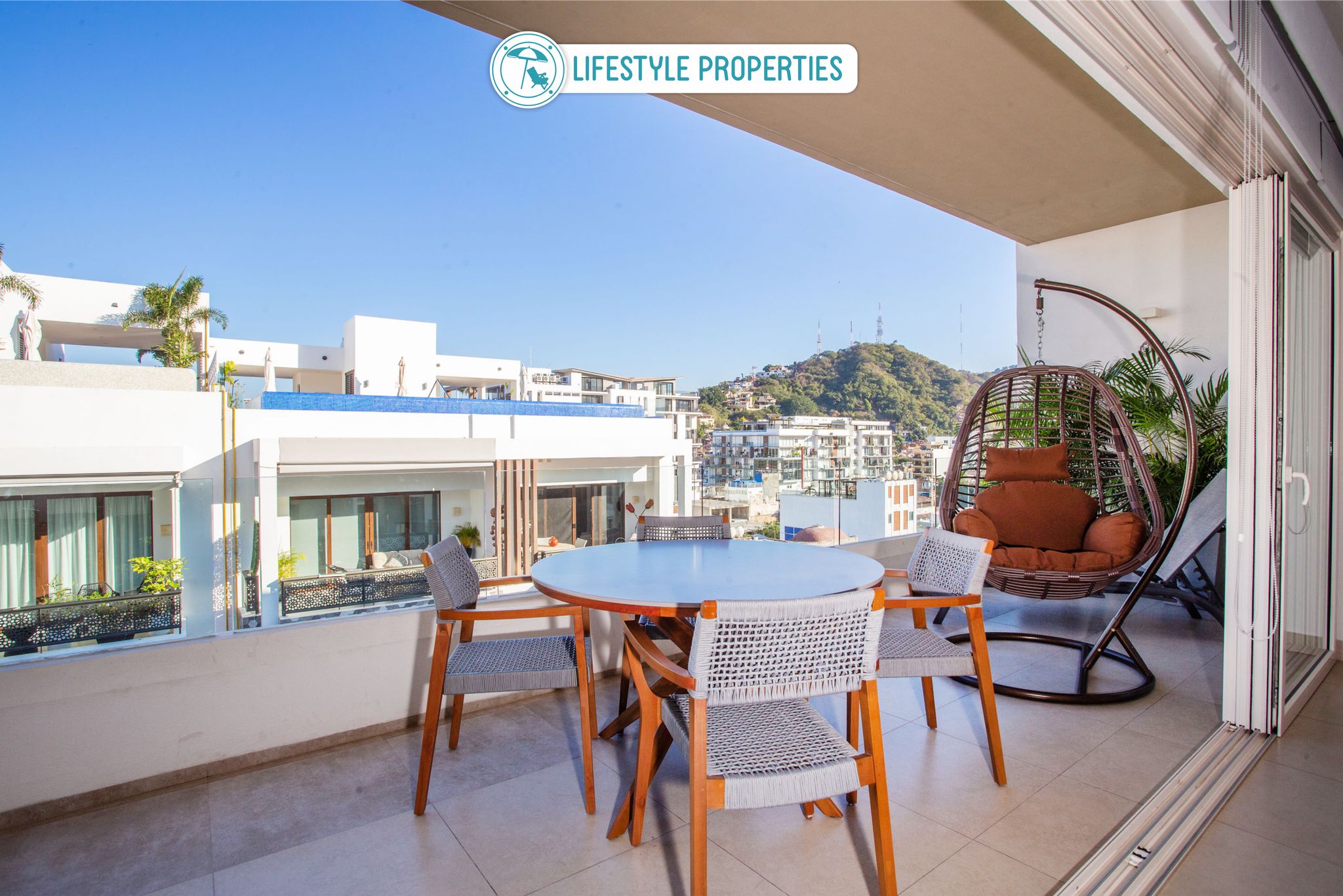 Beautiful 2 bedroom condo with a huge balcony facing the mountains