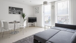 Apartment, 1 Bedroom | Living room | Flat-screen TV - Central View Apartment (Bedford)
