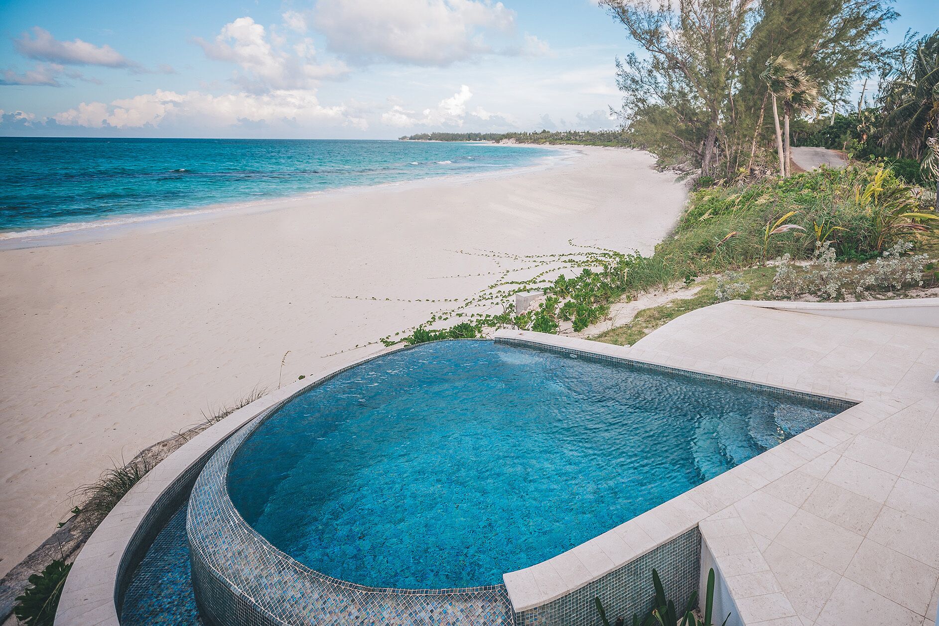 On the beach, sun loungers, beach towels