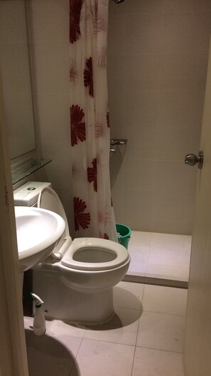 Habitación, 1 habitación (210 ) | Baño | Ducha, artículos de higiene personal gratuitos y toallas