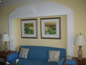 Living area - Resort on Cocoa Beach, Ocean Front  2-2,Amazing family place. Side Ocean View (Cocoa Beach)