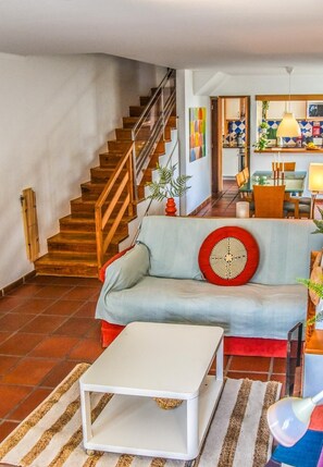 TV, fireplace, DVD player, books