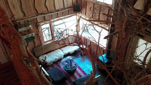 Interior - Wonderful rustic cabin, with native trees, with Rio Trancura, equipped (Pucon)