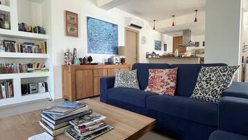 TV, DVD player, table tennis, books
