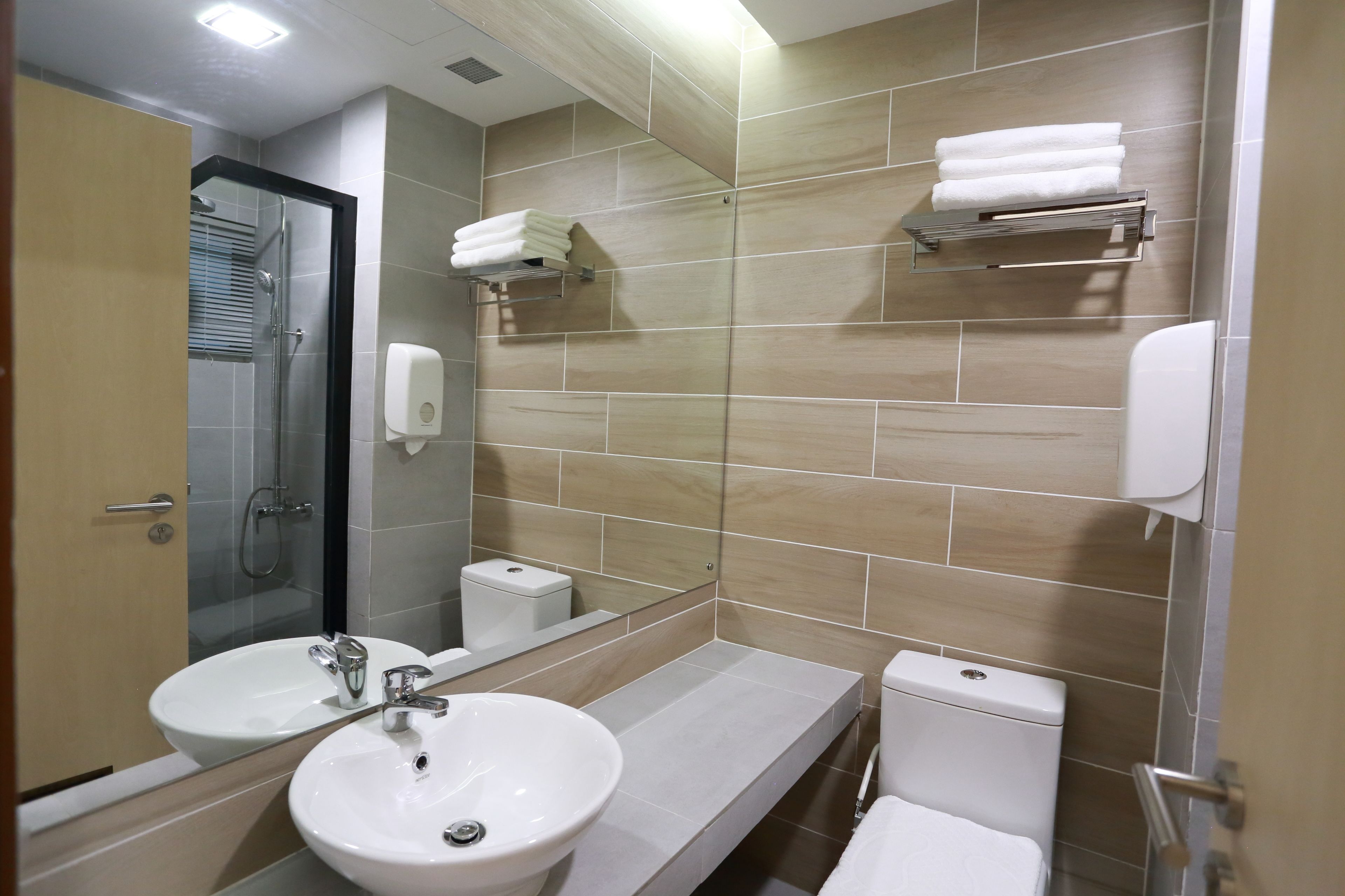signature suite, 2 queen beds, accessible | bathroom | shower, free toiletries, hair dryer, bidet