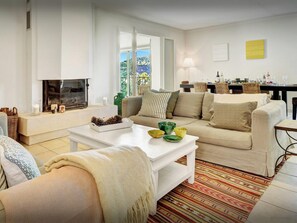 Fireplace, DVD player