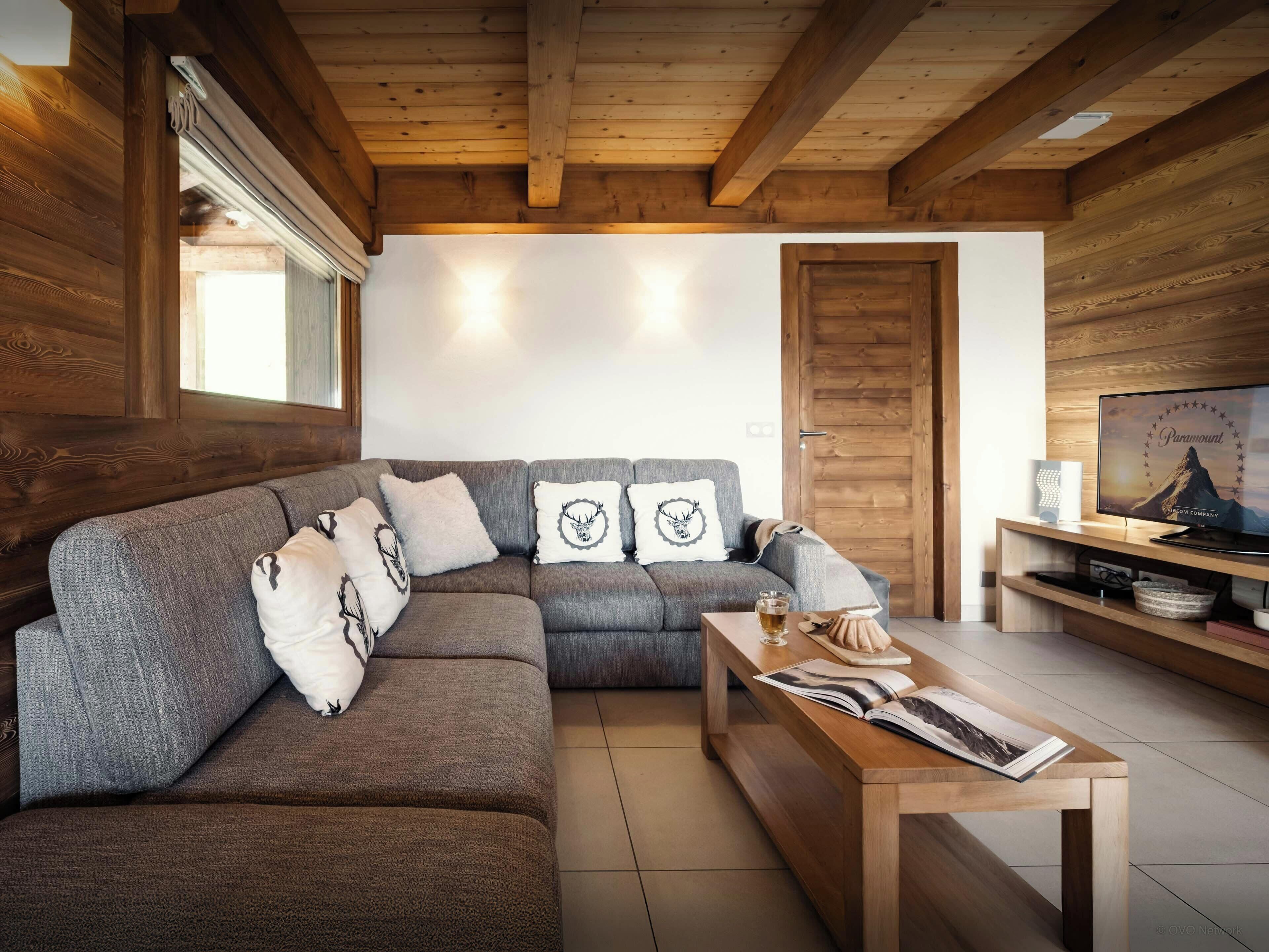 Télévision, cheminée, lecteur de DVD, table de tennis de table