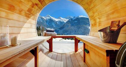 Upea chalet, henkeäsalpaavat näkymät, uima-allas (kesä), kuparisauna - OVO Verkko