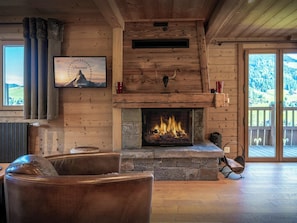 TV, fireplace, stereo
