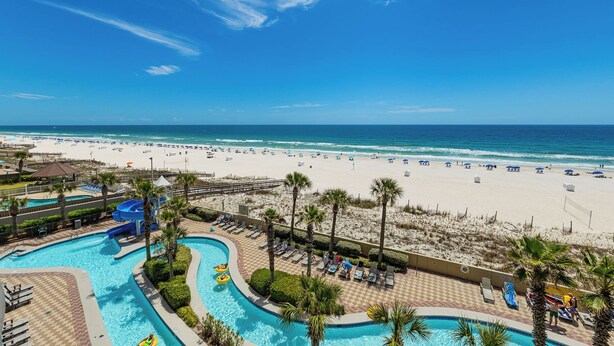 A resort with a pool area, beach, and ocean view. - Phoenix West 3 BR ~ LOW FLOOR!!! (Orange Beach)