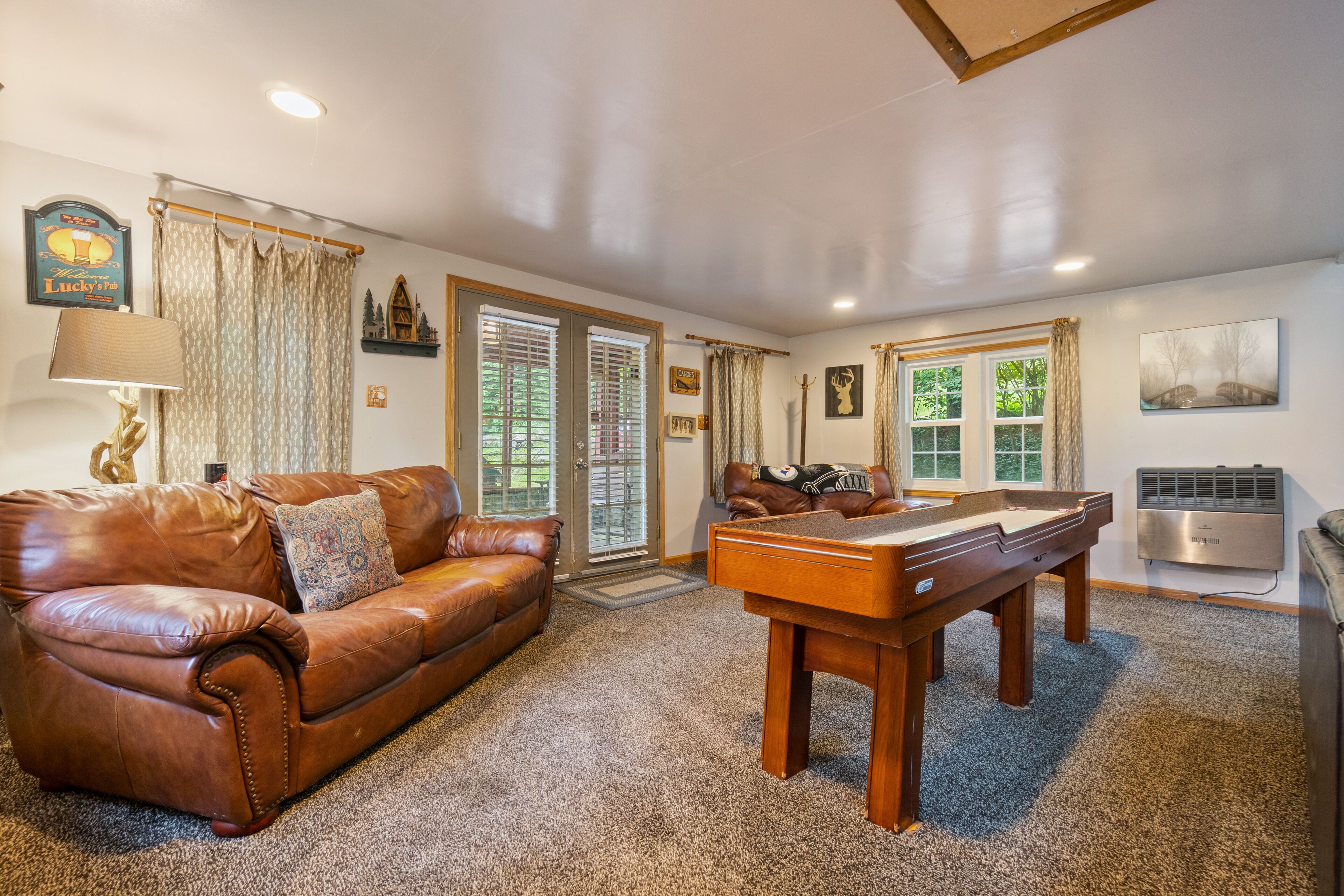 Smart TV, chimenea, reproductor de DVD y libros 