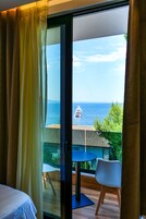 Quarto casal, vista para o mar | Escrivaninha, quartos à prova de som, Wi-Fi de cortesia, roupa de cama