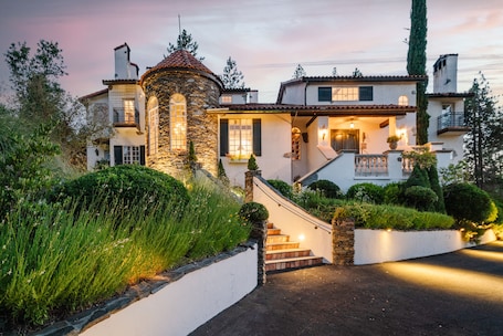 Front of property - evening/night. Château du Sureau