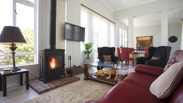 Télévision, cheminée