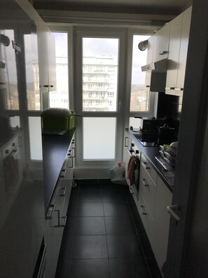 Apartament, 1 dormitori | Cuina privada | Frigorífic gran, microones, forn i placa de cuina