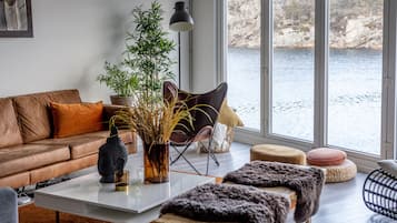 Luxury Villa, 6 Bedrooms, Mountain View, Overwater | Living area | Flat-screen TV