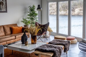 Luxury Villa, 6 Bedrooms, Mountain View, Overwater | Living area | Flat-screen TV