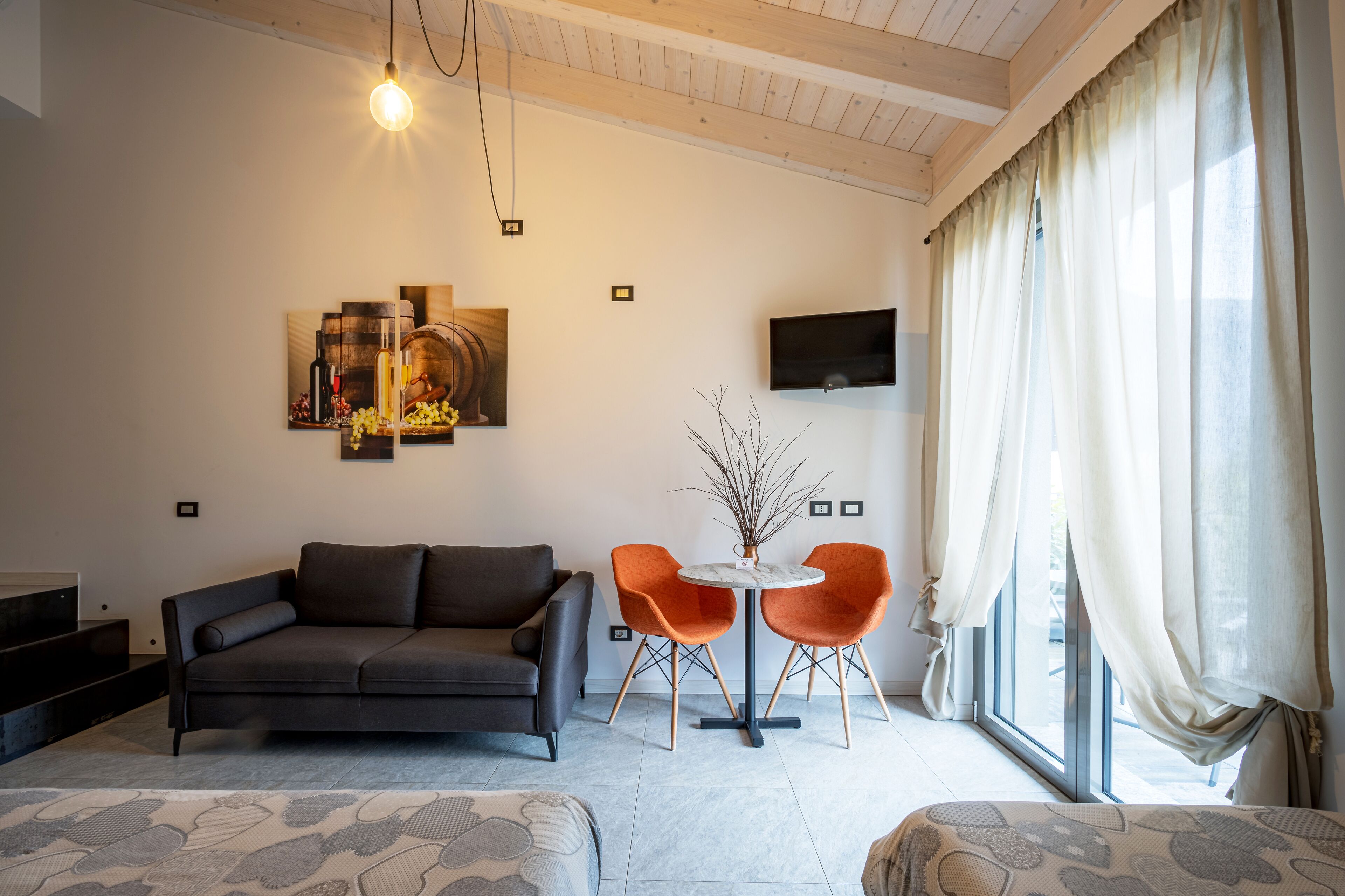 Chambre Triple, terrasse | Couette en duvet d'oie, matelas mémoire de forme