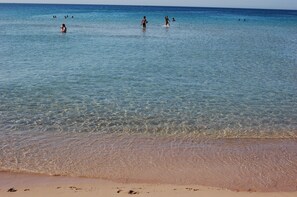 Una spiaggia nelle vicinanze, lettini da mare