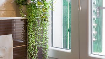 Standard Double Room, City View | Bathroom | Shower, rainfall showerhead, free toiletries, hair dryer