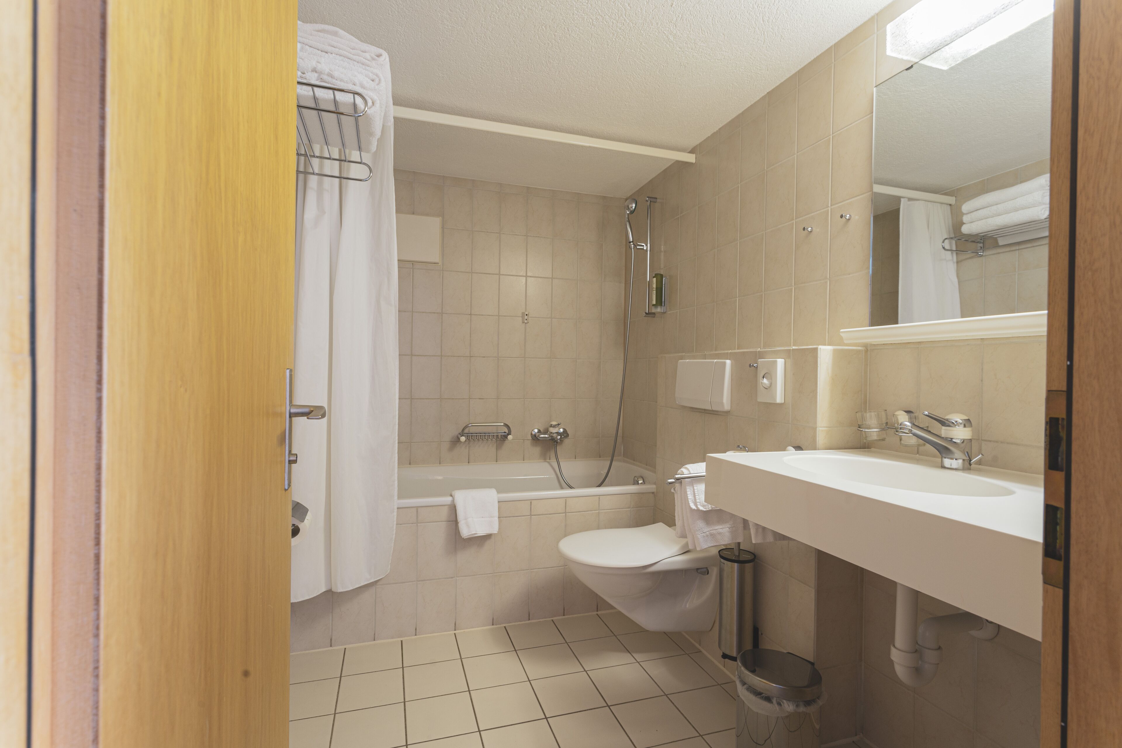 free toiletries, hair dryer, towels