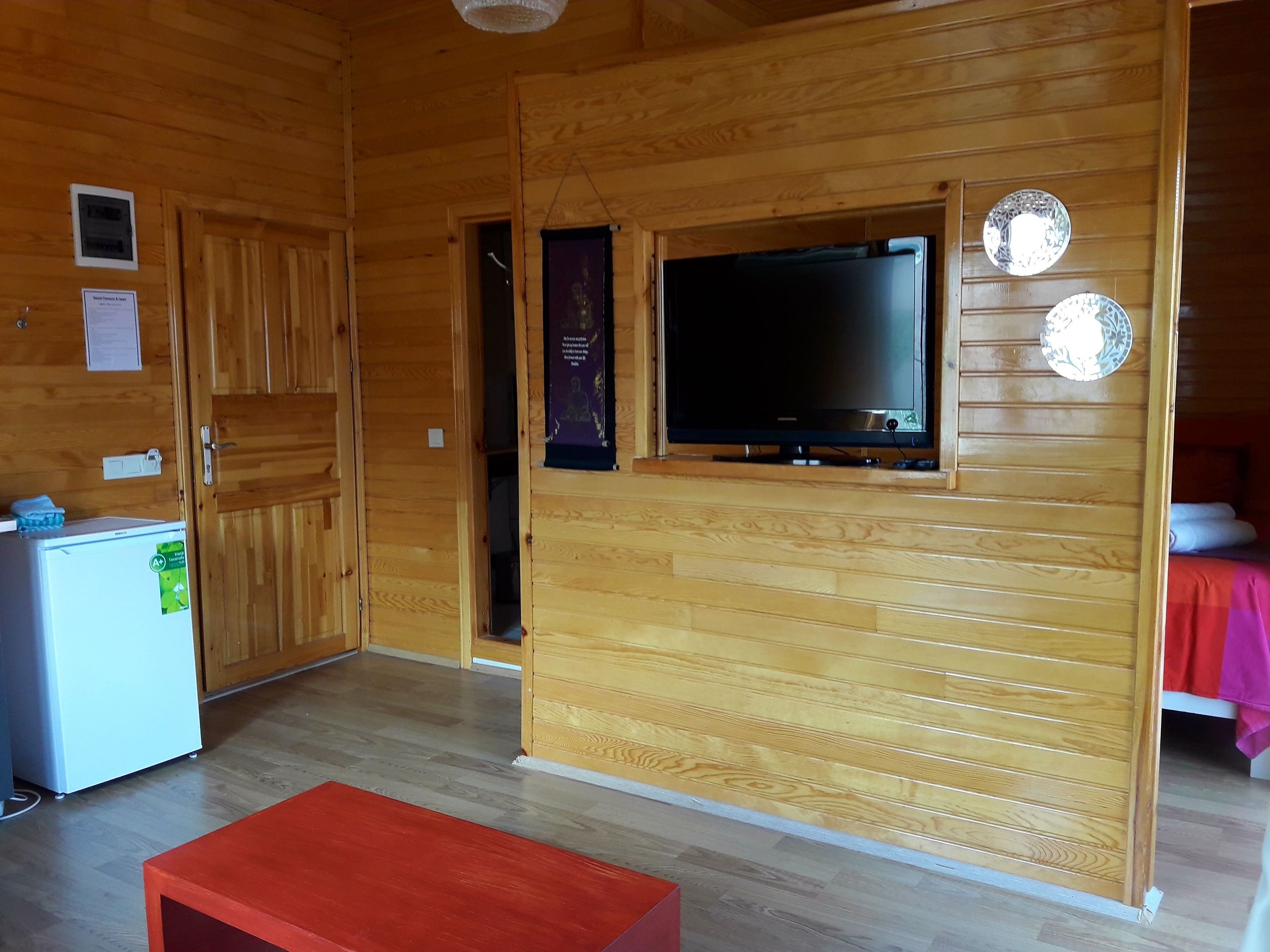 studio, kitchen, garden view | living room | 82-cm led tv with satellite channels, tv