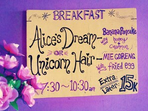 Daily local cuisine breakfast (IDR 15000 per person)