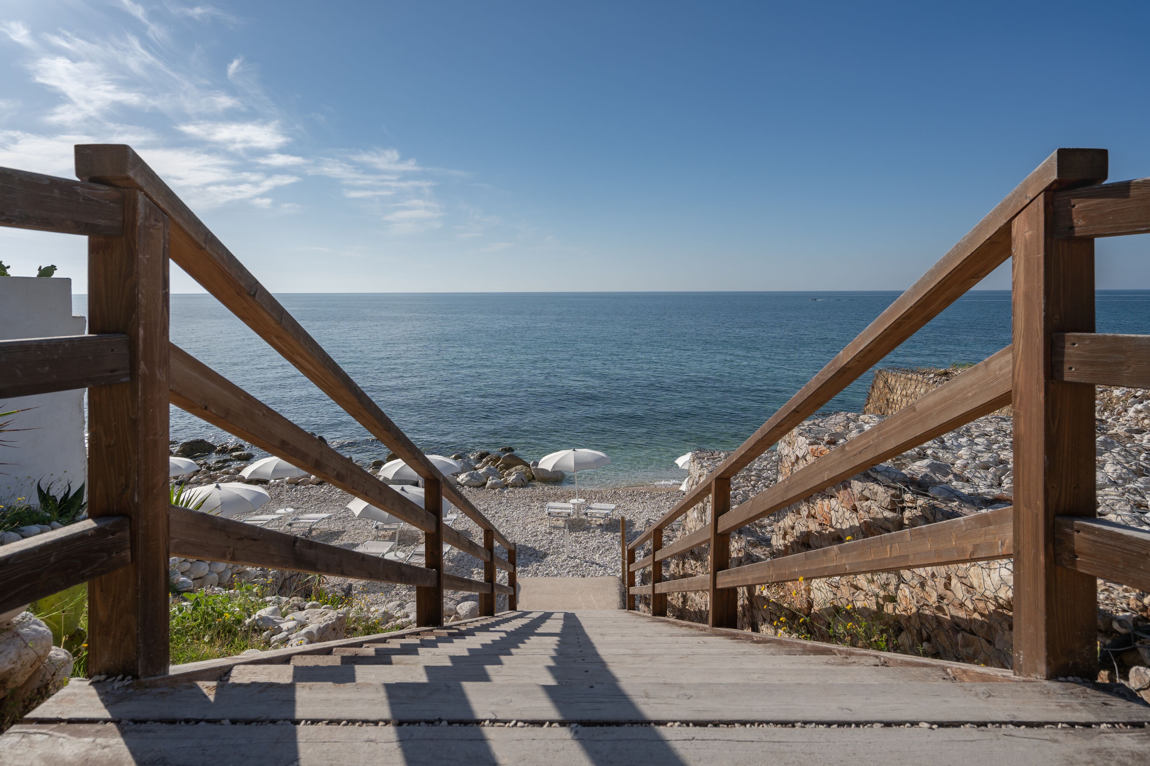 Private beach, sun loungers, beach umbrellas