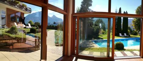 Indoor pool, seasonal outdoor pool, sun loungers