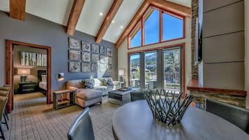 Room, 2 Bedrooms, Mountain View (Residence) | Living room | 50-inch TV with premium channels, fireplace