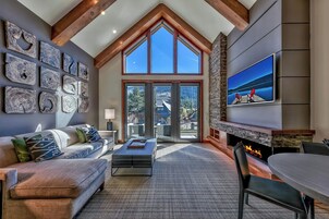 Room, 2 Bedrooms, Mountain View (Residence) | Living room | 50-inch TV with premium channels, fireplace