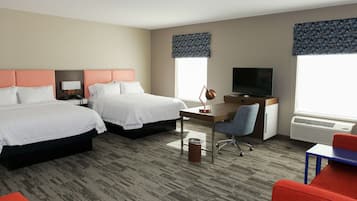 Premium bedding, down duvets, desk, blackout curtains
