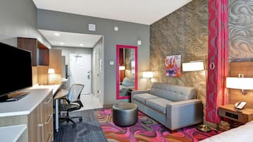 In-room safe, desk, laptop workspace, blackout drapes