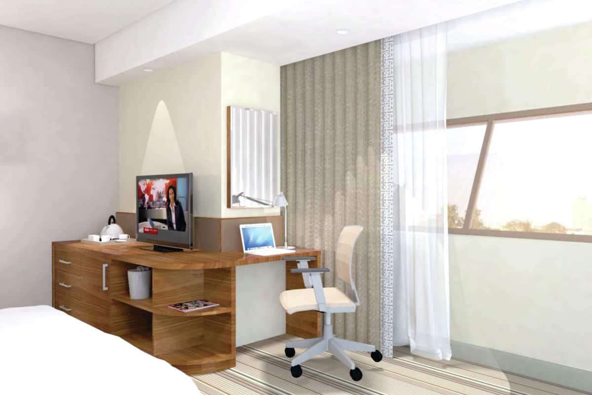 in-room safe, desk, laptop workspace, blackout curtains